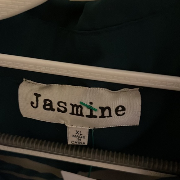 Jasmine. Semi-sheer Emerald Green Hi-Lo Blouse, see Back - Picture 4 of 6